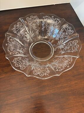 Vintage Fostoria June Large Clear Etched Glass 11” Inch Bowl